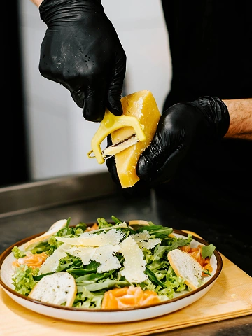Chef preparing a salad