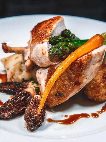 Roast chicken with seasonal vegetables