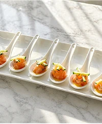 Canapes served on tasting spoons
